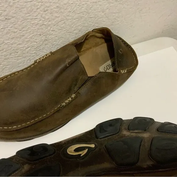 Olukai Moloa Brown Slip On Loafers Casual Shoes Men's 14