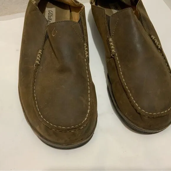 Olukai Moloa Brown Slip On Loafers Casual Shoes Men's 14