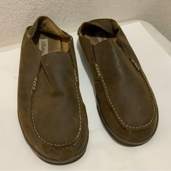 Olukai Moloa Brown Slip On Loafers Casual Shoes Men's 14