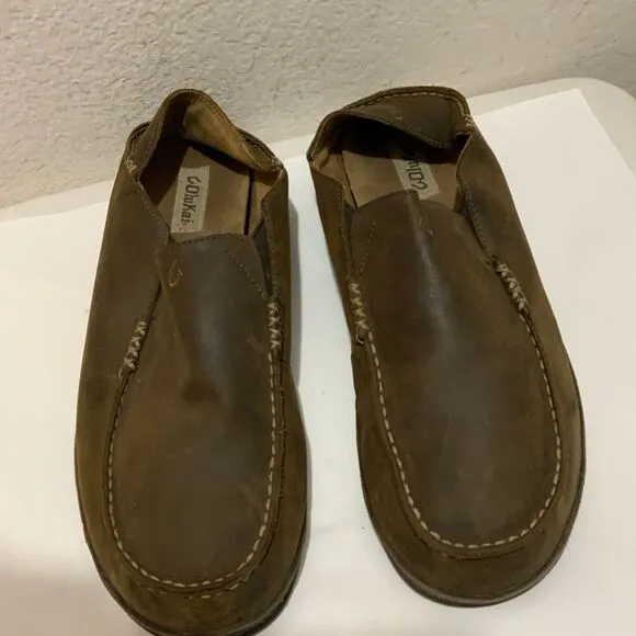 Olukai Moloa Brown Slip On Loafers Casual Shoes Men's 14