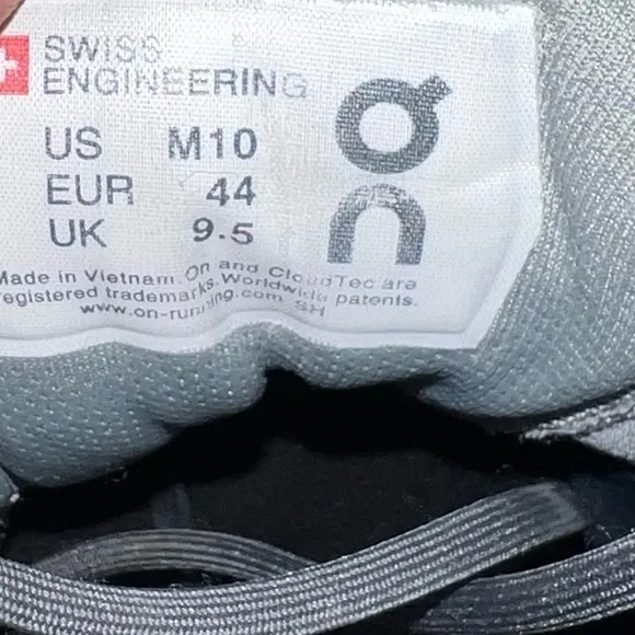 On Running Cloudswift Men’s shoes size 10 Shark/Shadow