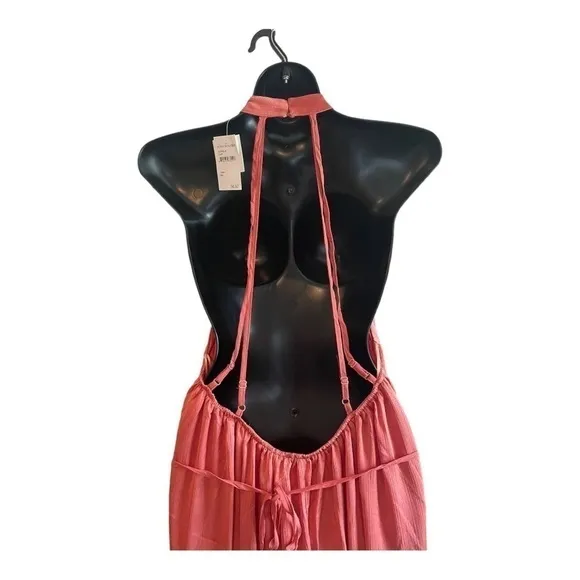 One One Six Halter Style Maxi Tiered Skirt Dress In Clay