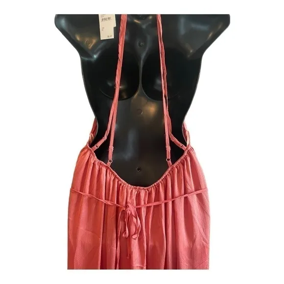 One One Six Halter Style Maxi Tiered Skirt Dress In Clay