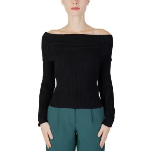 Only Ribbed Knit Offtheshoulder Sweater Women Black Knitwear