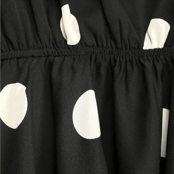 O.p.t Cava Black and White Polka Dot Tiered Sun Dress Size Large NWT