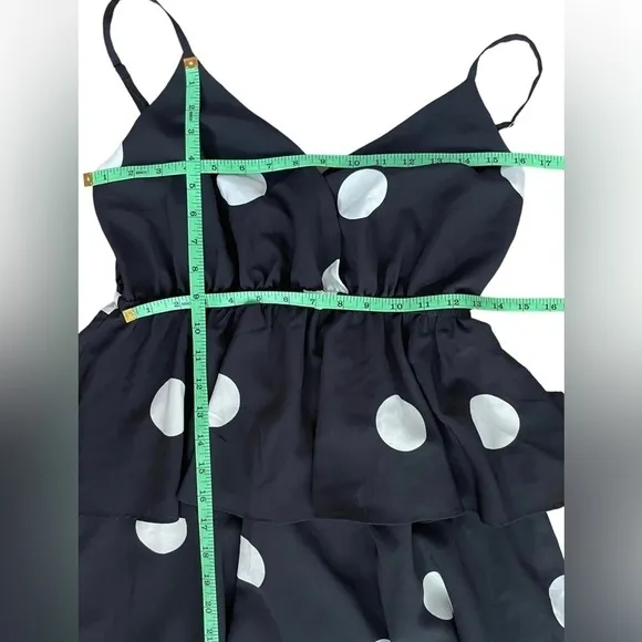 O.p.t Cava Black and White Polka Dot Tiered Sun Dress Size Large NWT