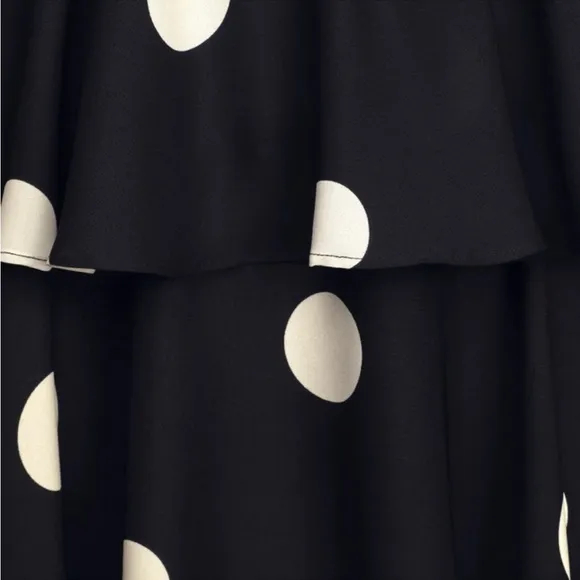 O.p.t Cava Black and White Polka Dot Tiered Sun Dress Size Large NWT