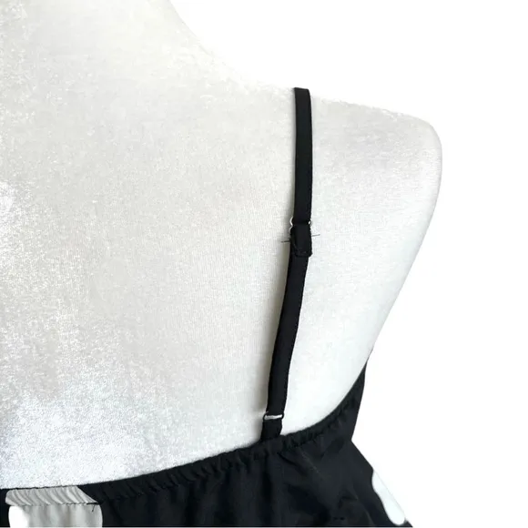 O.p.t Cava Black and White Polka Dot Tiered Sun Dress Size Large NWT