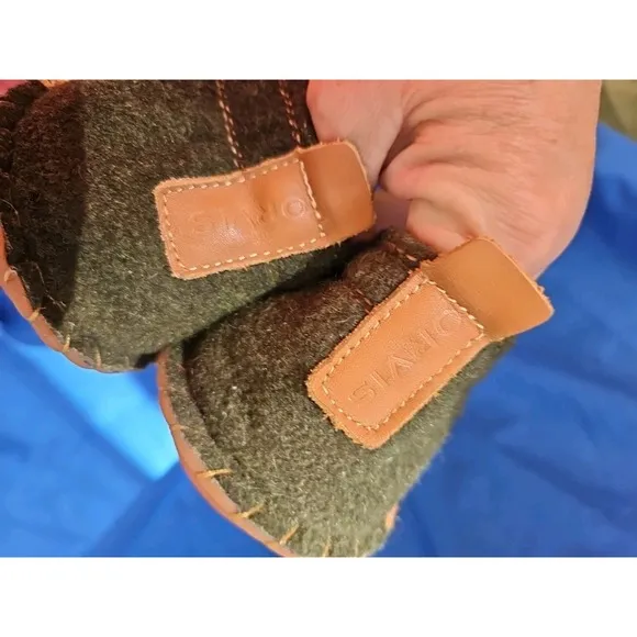 Orvis Leather Indoor/Outdoor Slippers Size 11 Moccasins COGNAC CAMEL BROWN