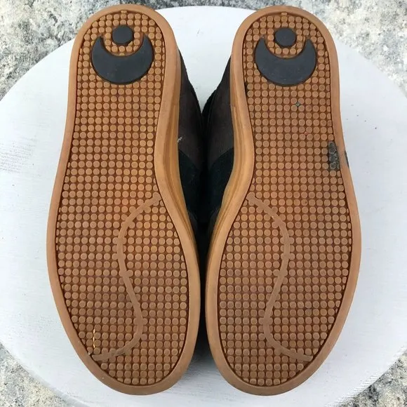 Osiris Shoes Men's Size 8.5 Serve Brown Black Suede Lace-Up Skate Shoes Sneakers