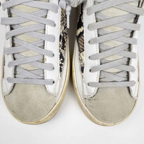 P448 John Low Top Sneaker Womens Sz US 6.5 Picasso Patchwork Money Designer Shoe