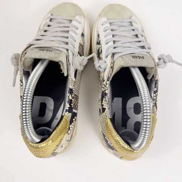 P448 John Low Top Sneaker Womens Sz US 6.5 Picasso Patchwork Money Designer Shoe