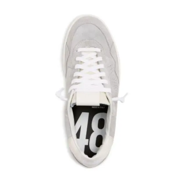 P448 Womens Gray Mixed Media Bali Round Toe Platform Leather Sneakers Shoes 39