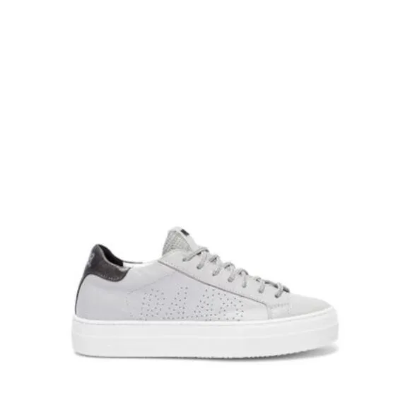 P448 Womens Gray Mixed Media F23 Thea Round Toe Platform Sneakers Shoes 42