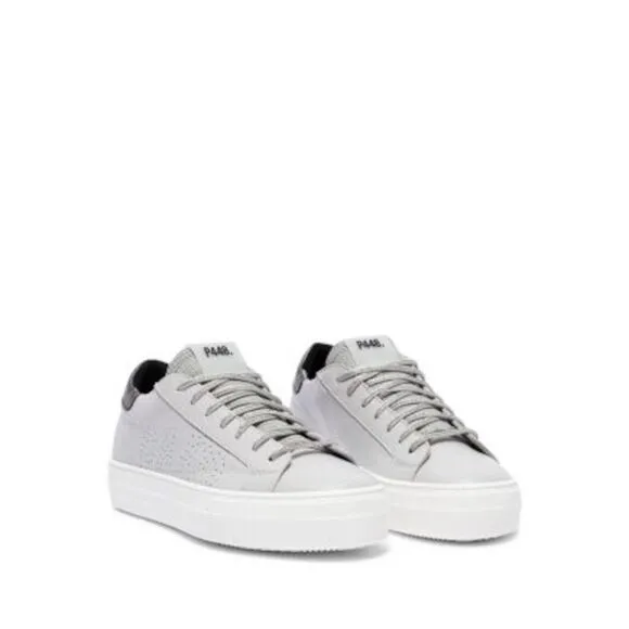 P448 Womens Gray Mixed Media F23 Thea Round Toe Platform Sneakers Shoes 42