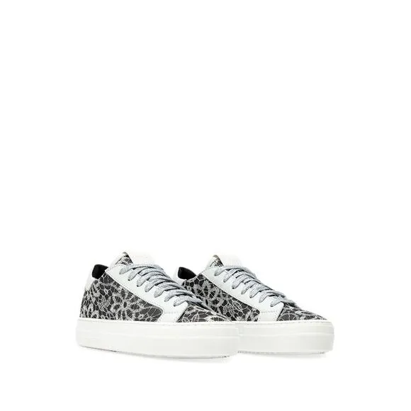 P448 Womens White Mixed Media S23 Thea Toe Platform Leather Sneakers Shoes 35