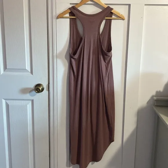 Pact Field Nubby Organic Cotton and Hemp Racerback Tank Midi Dress Medium
