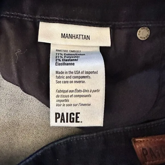 Paige Women’s Dark Wash Stretchy Manhattan Bootcut Jeans Tall (Long) Size 31/12