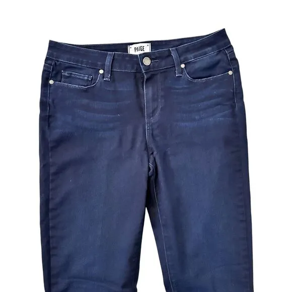 Paige Women’s Dark Wash Stretchy Manhattan Bootcut Jeans Tall (Long) Size 31/12