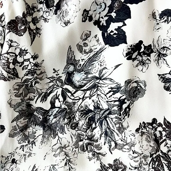 PAMELA BARISH Ivory Silk Vintage Floral Print 3/4 Sleeve Bias Cut Maxi Dress 2