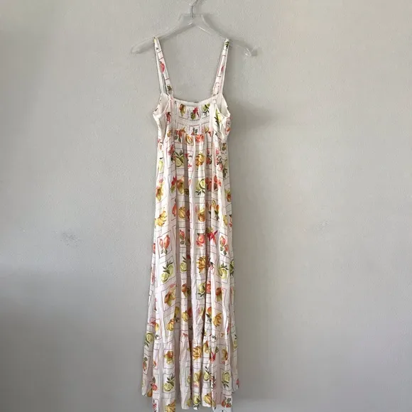 Paper Heart Anthropologie Bright Citrus Fruit Maxi Dress