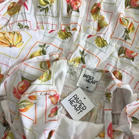 Paper Heart Anthropologie Bright Citrus Fruit Maxi Dress