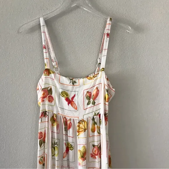 Paper Heart Anthropologie Bright Citrus Fruit Maxi Dress
