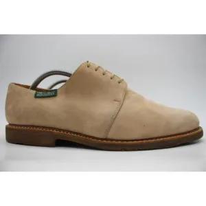 Paraboot Plain Toe Men's Size UK 10 Beige Suede Leather Derby Dress Shoes
