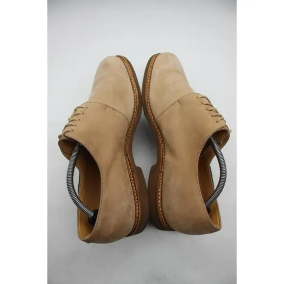 Paraboot Plain Toe Men's Size UK 10 Beige Suede Leather Derby Dress Shoes