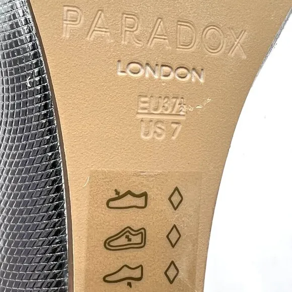 Paradox London Pink Womens Size 7 Tessa Silver Low Wedges Dress Sandals Shoes