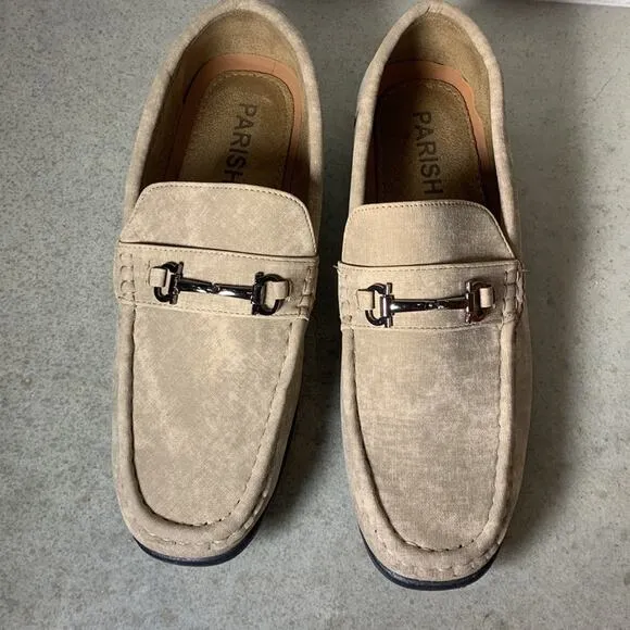 Parish Tan Suede Slip On Loafers Mens 13
