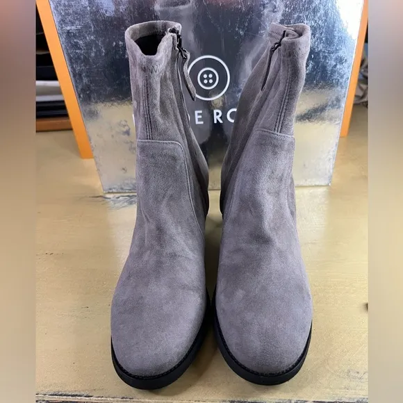 Pas De Rouge Grapho Gray Suede Boots
