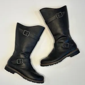 Patagonia Grey Leather Buckle Boots