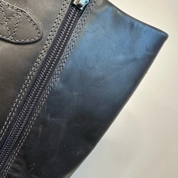 Patagonia Grey Leather Buckle Boots