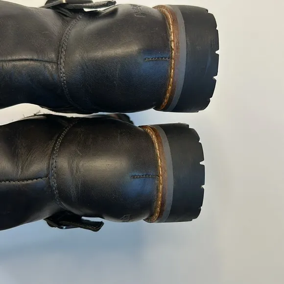 Patagonia Grey Leather Buckle Boots