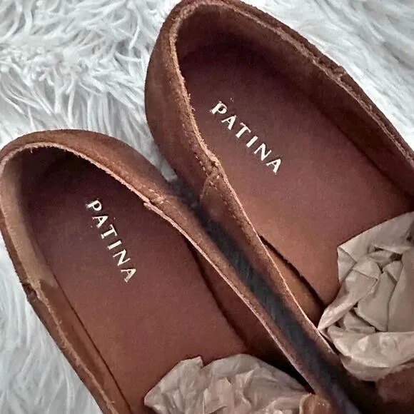 PATINA x PORTLAND LEATHER GOODS | Pointed Flats Loafers Toffee Caramel Tan | 8