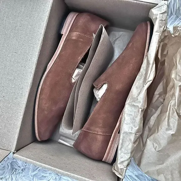 PATINA x PORTLAND LEATHER GOODS | Pointed Flats Loafers Toffee Caramel Tan | 8