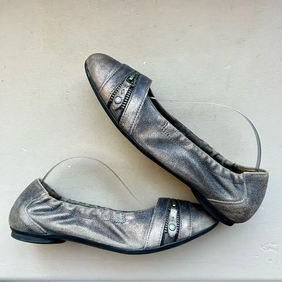 Paul Green Townsend Distressed Metallic Bronze Leather Ballet Flat UK 4.5 US 6.5