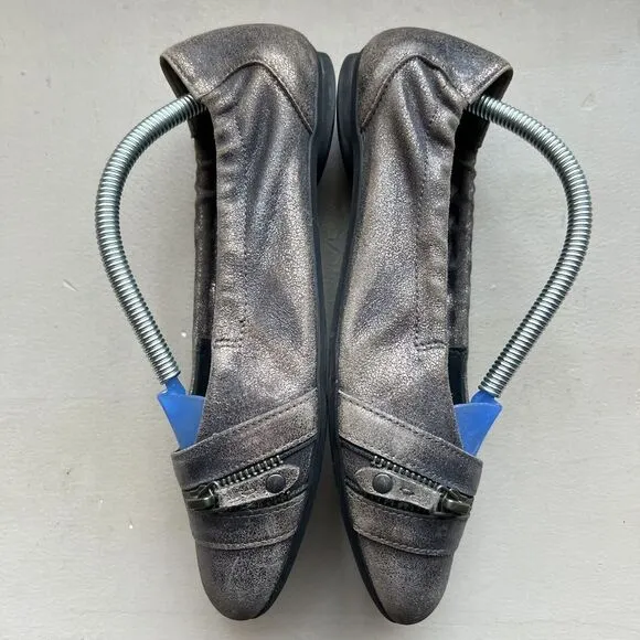 Paul Green Townsend Distressed Metallic Bronze Leather Ballet Flat UK 4.5 US 6.5