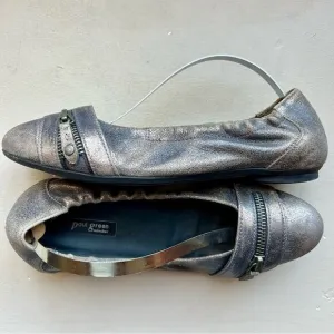 Paul Green Townsend Distressed Metallic Bronze Leather Ballet Flat UK 4.5 US 6.5
