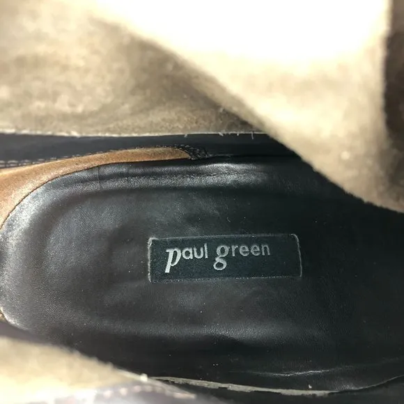 Paul Green Women's UK 6 (US 8.5) Brown Leather Suede Side Zip Ankle Booties