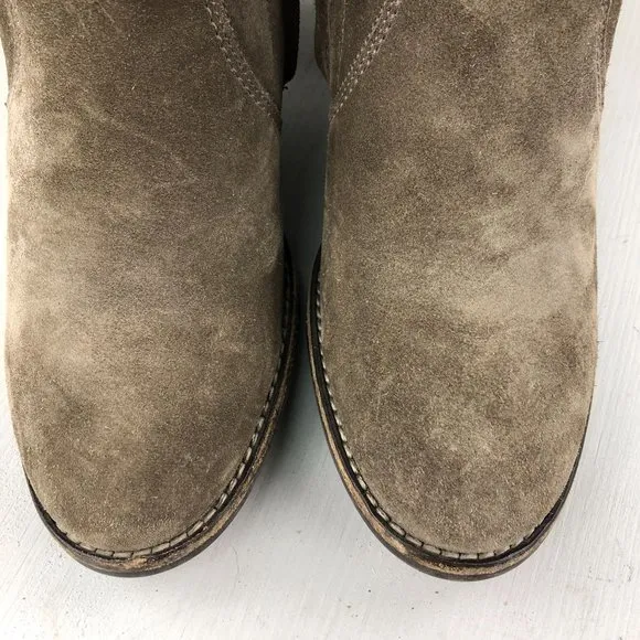 Paul Green Women's UK 6 (US 8.5) Brown Leather Suede Side Zip Ankle Booties