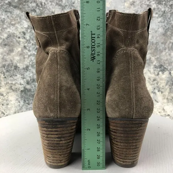 Paul Green Women's UK 6 (US 8.5) Brown Leather Suede Side Zip Ankle Booties