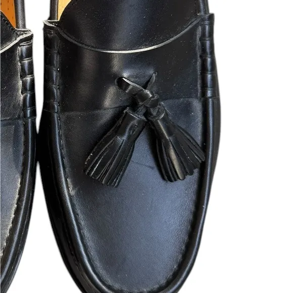 Paul Stuart Men's Black Leather Dress Shoes Loafers Tassel Italy 10.5