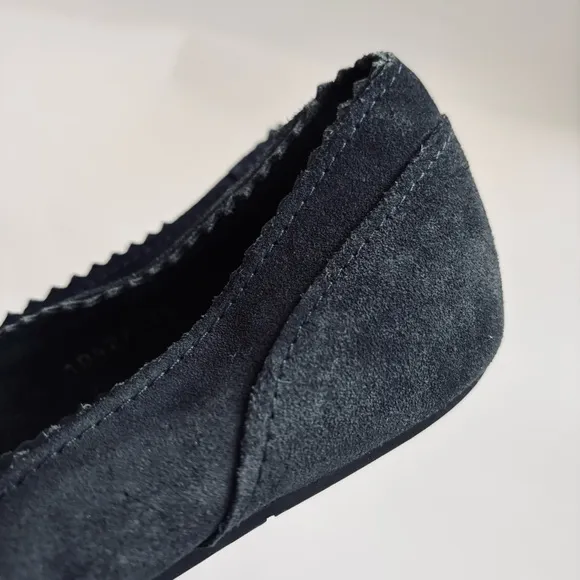 Pedro Garcia Albany Slip On Suede Leather Pointed Toe Ballet Flats Grey Sz 38/8
