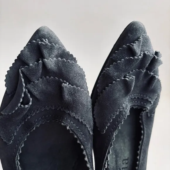 Pedro Garcia Albany Slip On Suede Leather Pointed Toe Ballet Flats Grey Sz 38/8