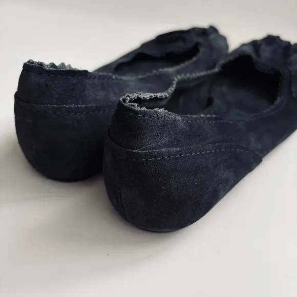 Pedro Garcia Albany Slip On Suede Leather Pointed Toe Ballet Flats Grey Sz 38/8