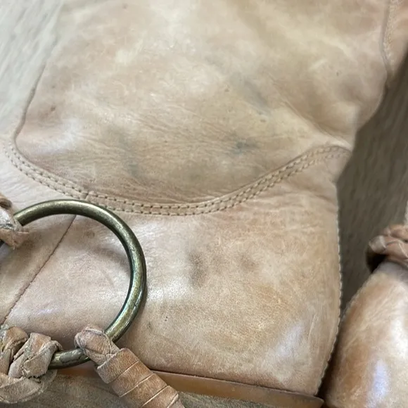 Penny Loves Kenny Lariat Women's Western Distressed Tan Leather Boots Size 6