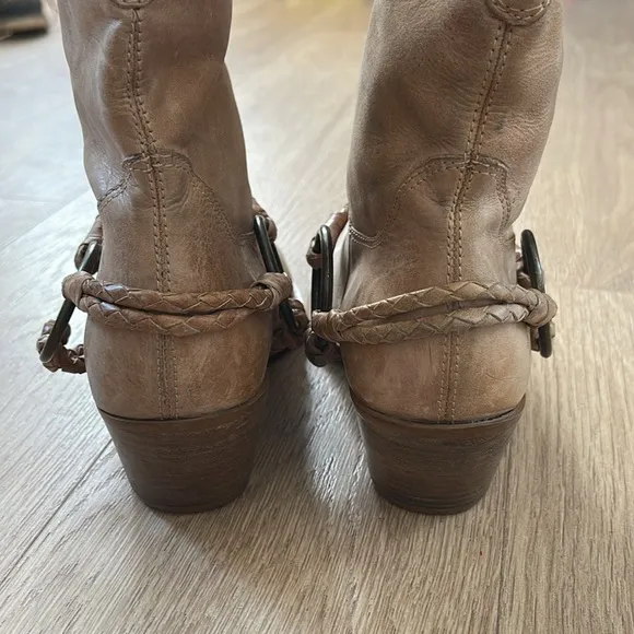 Penny Loves Kenny Lariat Women's Western Distressed Tan Leather Boots Size 6
