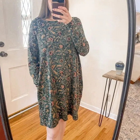 Peruvian Connection Orla Floral Long Sleeve Tunic Dress